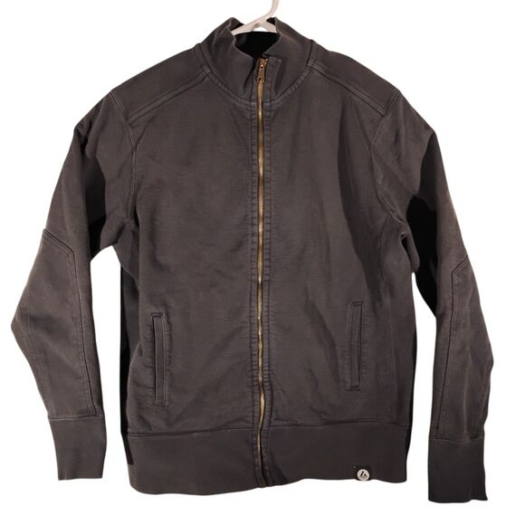 American Giant moto jacket mens L Large black full zip heavyweight mock M1-1A-6A